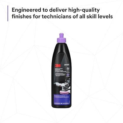 3M Perfect-It Random Orbital Polish, 34133, 1 Pint, Fast Cutting Polisher for Automotive Buffing & Polishing, High-Gloss Finish