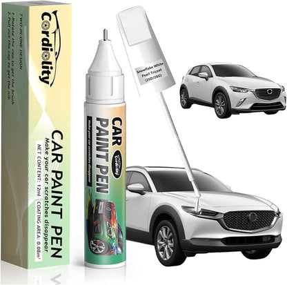25D/26G Snowflake White Pearl Tricoat Touch Up Paint for Mazda, Color Accurate Car Paint Scratch Repair Pen, Quick & Easy Fix Automotive Chips and Nicks