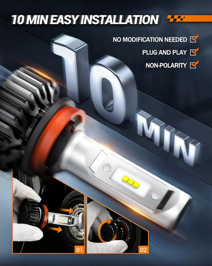 SEALIGHT Fog Bulbs 60,000LM Bright 9005 9006 Light Bulbs Powersports Bulbs, 9005 9006 Fog Light, Plug and Play, Non-polarity, 9005 9006 Light, Pack of 4