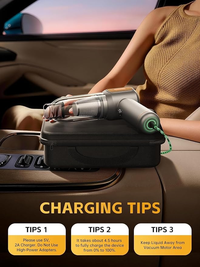 REWONDER Car Vacuum Cleaner High Power, 22000Pa Vacuum Cleaner & 110000RPM Air Duster, Handheld Vacuum with 7800mAh Battery, Storage Bag & Multi-Nozzles for Car, Home, Office