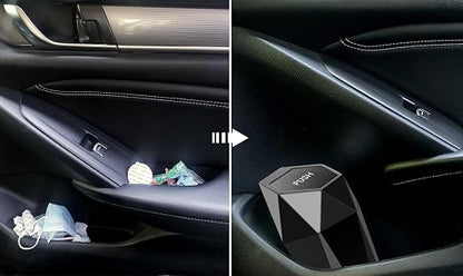 Ginsco 2 Pack Car Trash Can with Lid, Cup Holder Garbage Can for Car, Garbage Bin Cars Accessories for Interior, Leakproof Small Trash Bin, Mini Trash Can for Cars, Home, Bedroom, Office (Black)