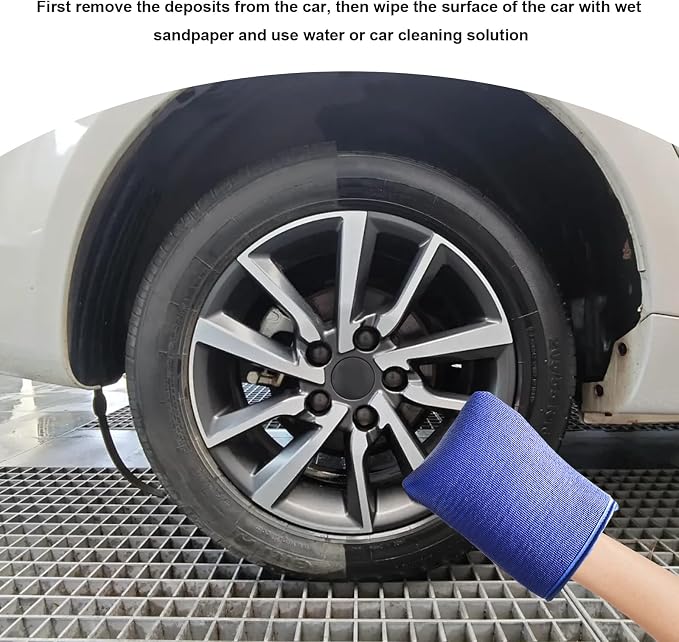 2 PCS Clay Mitts, Microfiber Clay Bar Towel Medium Grade Auto Detailing Gloves, Scratch-Free Surface Prep Mitt Alternative for Car Paint Claying Cleaning & Polishing (Blue)
