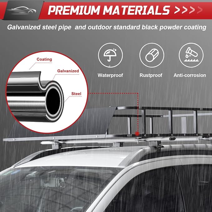 64”x45”x8” Roof Cargo Rack for SUV Car Trucks,Heavy Duty Cargo Basket Anti-Rust Top Luggage Rack