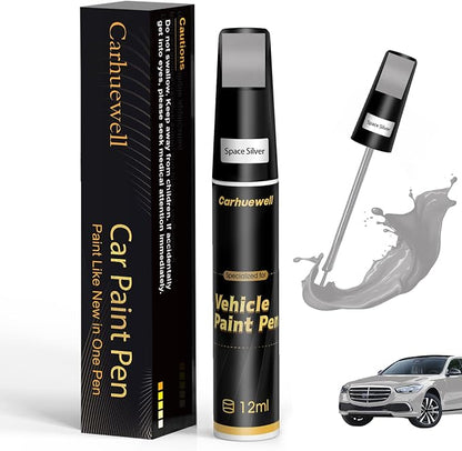 Silver Touch Up Paint for Cars, Auto Car Paint Touch Up Paint Pen for Deep Scratches, Car Scratch Repair Pen, Quick and Easy Solution to Repair Minor Automotive Scratches (Space Silver)