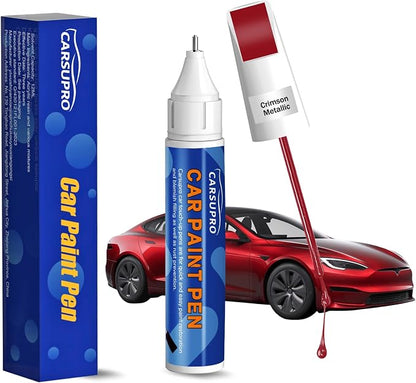 Red Touch Up Paint for Cars,Car Paint Touch Up Pen for Deep Scratches,Car Scratch Repair Pen Auto Scratch Remover for Easy to Use and Fix(Crimson Metallic)