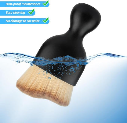 8PCS Car Interior Detailing Soft Brushes, Curved Design Dust Collectors with Cover, Multi-Use Cleaning Tools for Air Vents, Leather, Exterior & Home Sofa/Computers