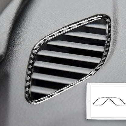 Real Premium Carbon Fiber Sticker Compatible with Audi A3 S3 RS3 8V 2013 2014 2015 2016 2017 2018 2019 Car Dashboard Sides defogging air Vent Decor Auto Interior Accessories Trim Black
