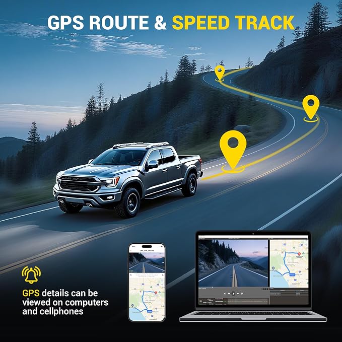 4K 4 Channel Dash Cam Front and Rear with Cabin, 4K+1080P+1080P Dash Camera for Cars, Free 128GB Card Included, Dash Cam with Night Vision, WiFi, GPS, APP Control, Parking Monitor, Loop Recording