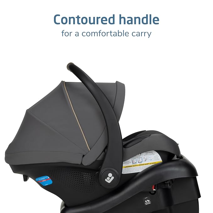Maxi-Cosi Mico Pro Baby Infant Car Seat with Base, Ventilated Chair, Soft Headrest Pad, Easy-Install Latch, Adjustable Belt Guide, 3-Position Base, Stroller-Ready, 4-30 lbs, up to 32 in, Sea Salt