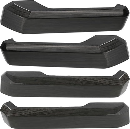 TQPONLY Interior Inner Door Handle Cover Trim | Fits 2015-2020 Ford F150 SuperCrew Truck Accessories Replacement | 1 Set Front and Rear Door Armrest Pull Handle (Black Wood Grain)