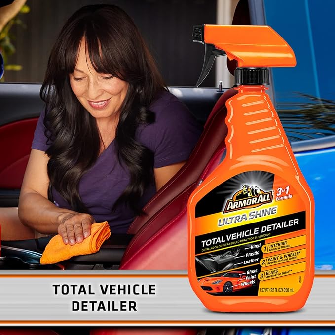 Armor All Ultra Shine Total Vehicle Detailer, Car Detailer Spray for Interior and Exterior Use, 22 Fl Oz (Pack of 2)
