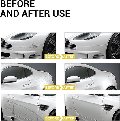 Car Scratch Remover Wax & Repair Paste - Erases Scuffs in 3 Seconds - Complete Kit with Sponge and Microfiber Cloth for Door Handle Scratches & Swirls - 120ml