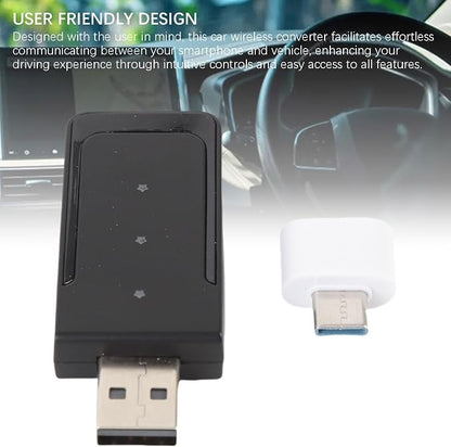 2 in 1 Wireless CarPlay Adapter, Wired to Wireless Converter for CarPlay and Android Auto, Bluetooth 5.0 WiFi Plug and Play Car Dongle CP508A (CP508C)