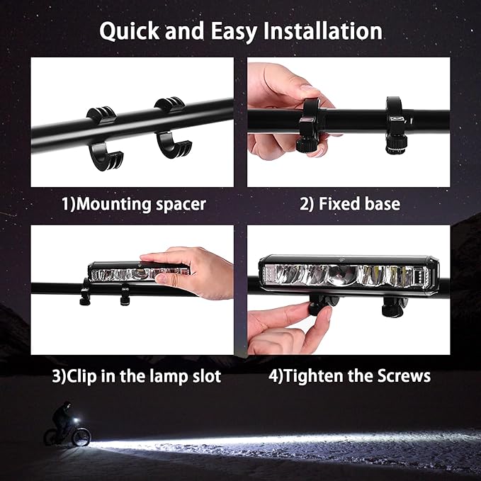 Suruid Super Bright LED Bike Light, USB Rechargeable Bicycle Headlight, Waterproof Bike Headlight, Waterproof Bike Headlight,Daytime Running Light,MTB Off-Road Cycling Commuting