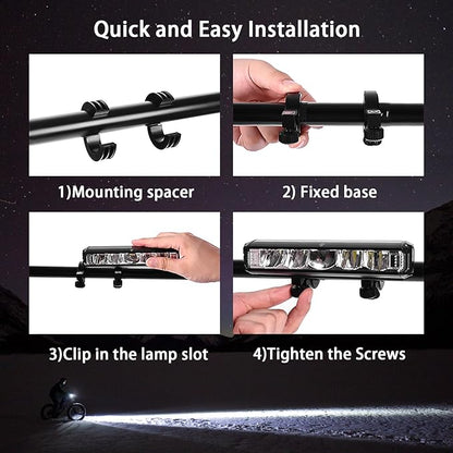 Suruid Super Bright LED Bike Light, USB Rechargeable Bicycle Headlight, Waterproof Bike Headlight, Waterproof Bike Headlight,Daytime Running Light,MTB Off-Road Cycling Commuting