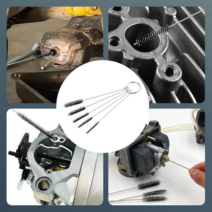 4 Sets Carburetors Carbon Dirt Jet Remove Cleaner Tool Kit, 1 Nozzle Wash Repair Cleaning Needle 1 Stainless Steel Wrench Tool Kit,13 Cleaner Wires Tool 20 Cleaning Needles 10 Nylon Brushes