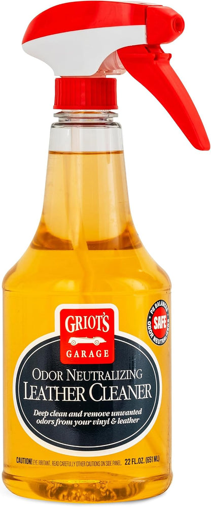 Griot's Garage Odor Neutralizing Leather Cleaner for Car Seats, Dashboard, Door Panels, Eliminates Unwanted Smells, 10971, 22oz