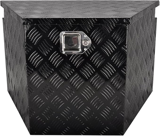 29''Inch Aluminum Trailer Tongue Tool Box Truck Bed Toolbox Truck Trailer Chest Box Underbody Storage Organizer Waterproof Square Storage Organizer w/Lock & Keys Black(‎29" Lx16.5 Wx18 H)