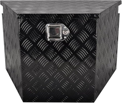 29''Inch Aluminum Trailer Tongue Tool Box Truck Bed Toolbox Truck Trailer Chest Box Underbody Storage Organizer Waterproof Square Storage Organizer w/Lock & Keys Black(‎29" Lx16.5 Wx18 H)