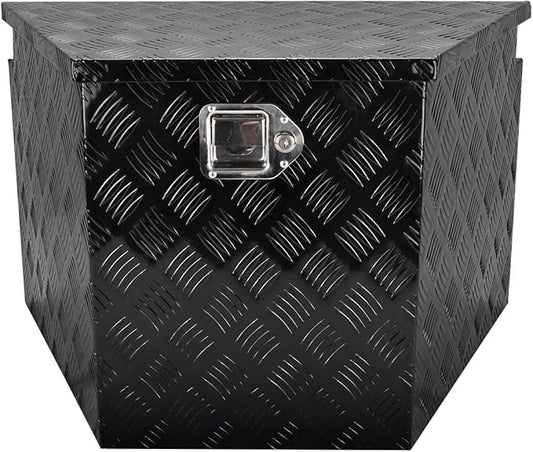 29''Inch Aluminum Trailer Tongue Tool Box Truck Bed Toolbox Truck Trailer Chest Box Underbody Storage Organizer Waterproof Square Storage Organizer w/Lock & Keys Black(‎29" Lx16.5 Wx18 H)
