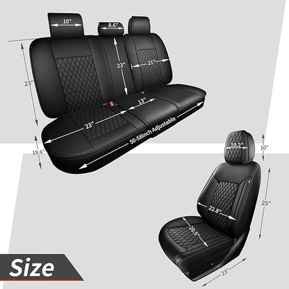 Front Car Seat Covers Set of 1,Universal Precision Fit Contoured Thick Nappa Leather Automotive Waterproof Car Seat Protector Cushion,Car Accessories for Men Women,Style1 Black