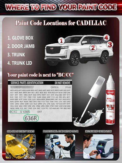 Radiant Red Tintcoat(GNT/WA170H) Car Touch Up Paint for Cadillac, Color Accurate Two-In-One Car Paint Scratch Repair Pen, Professional Scratch Remover for Vehicles Chips and Nicks Scuff