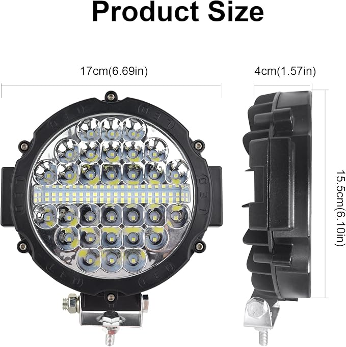 Safego 7 Inch Round Led Offroad Lights, round LED Driving Light Bar Pods 210W 21000LM Combo Beam Work light for Trucks ATV UTV SUV Car Tractors Off-Roading Jeep Lighting, Pack of 2
