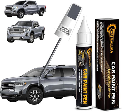 Satin Steel Gray Metallic(G9K/WA464C) Car Touch Up Paint for GMC, Color Accurate Car Paint Scratch Repair Pen Kit Quick & Easy Fix Vehicle Chips and Automotive Nicks Scuff