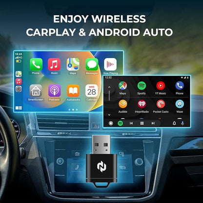 N Wireless CarPlay Adapter for Factory Wired CarPlay Cars – Convert Wired Apple CarPlay to Wireless, 5GHz Fast & Stable Connection, Plug & Play USB Dongle, Auto-Reconnect, Smooth Audio & Navigation