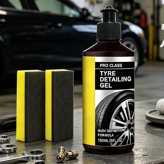 Tire Shine | 150g Wheel Coating with Sponge, Detailed Supplies | Automotive Trim Restorer | For SUV, Sedan, RV, Van, Trailer, Pickup, Car Repair