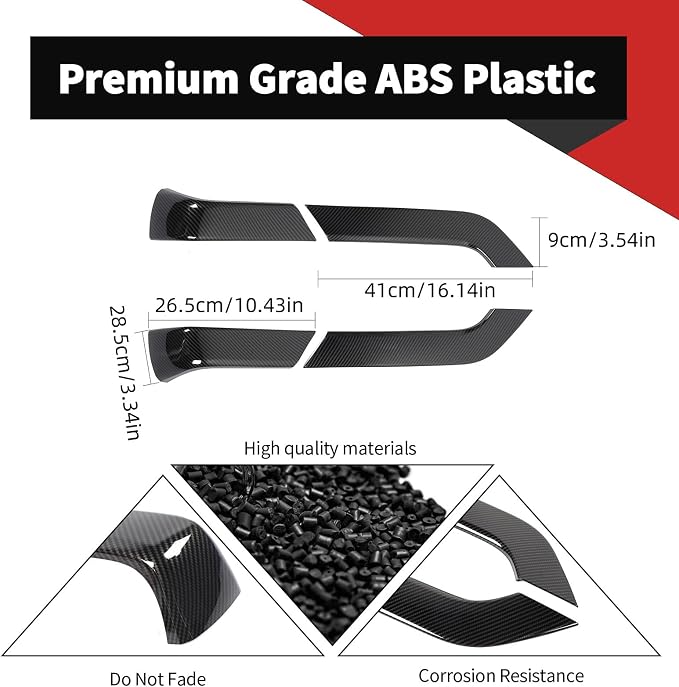 Voodonala for Chevy Silverado Car Door Interior Trim Cover Kits Compatibe with Chevy Silverado 2014-2018(ABS,4pcs/Set,Carbon Fiber Black)