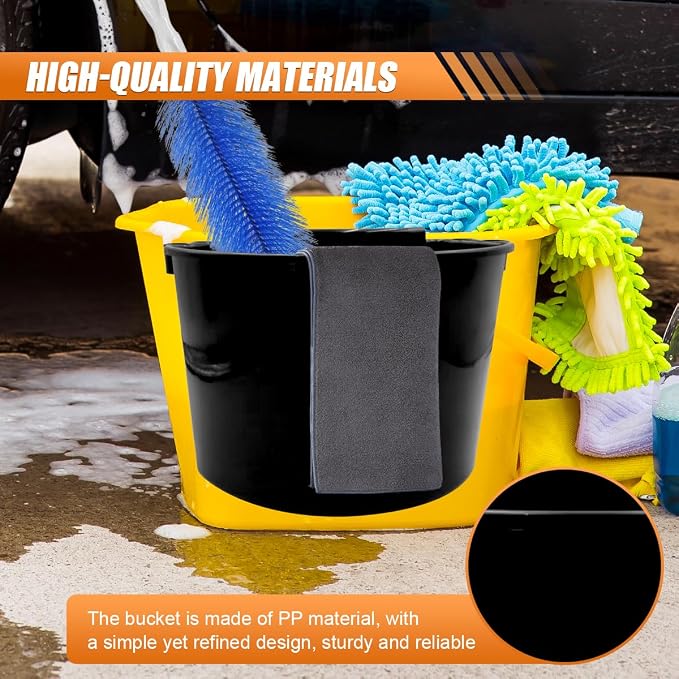 Craedli Car Detailing Bucket Organizer, Multipurpose Auto Hanging Cleaning Tool Organizer, Universal Portable Vehicle Washing Bucket Accessories for Car, Home, Garden, Camping (Black)
