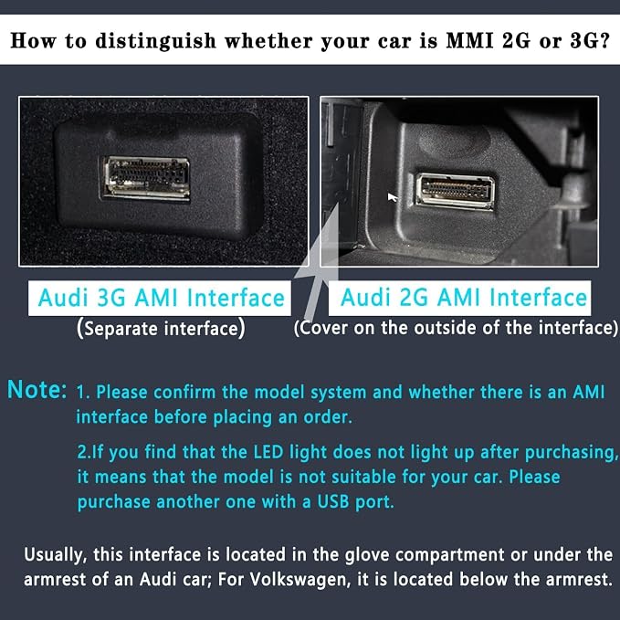 Bluetooth 5.0 Car Adapter for Audi with AMI Interface,Bluetooth aptX-HD Music Receiver,Compatible with Audi 3G AMI,2G AMI,VW MDI and Mercedes Media Interface