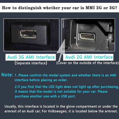 Bluetooth 5.0 Car Adapter for Audi with AMI Interface,Bluetooth aptX-HD Music Receiver,Compatible with Audi 3G AMI,2G AMI,VW MDI and Mercedes Media Interface