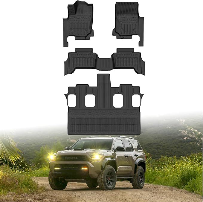 All Weather Car Floor Mats for 2025 2026 Toyota 4Runner 7 Seats (SR5/Limited), TPE Rubber Floor Liners Anti-Slip Full Set Automotive Mats for 2025 2026 Toyota 4Runner Accessories (Not for Hybrid/EV)