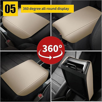 AOMSAZTO Beige Armrest Console Covers for CRV Honda 2017-2022 Leather Console Pad