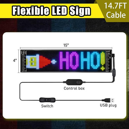 Programmable LED Car Sign | Message Scrolling LED Display for Indoor | Bluetooth APP | Custom Editor Animations/Text/Graffiti