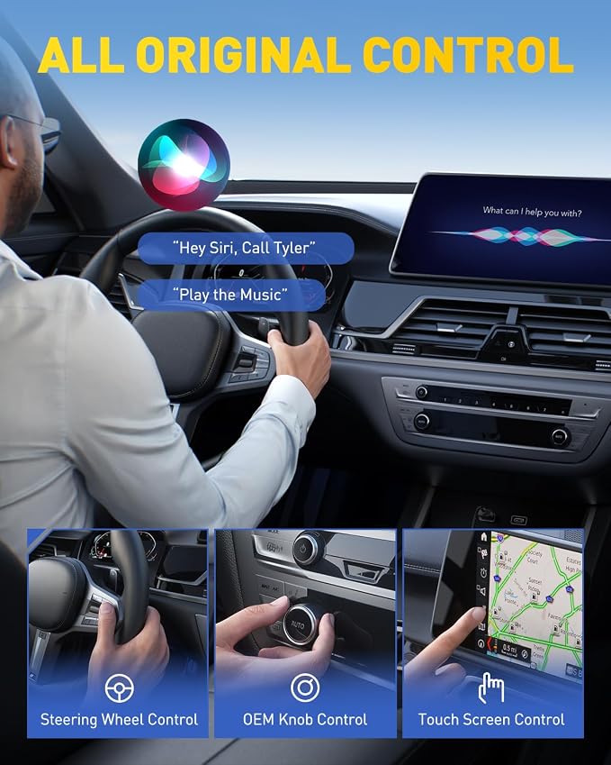 2027 Upgraded Wireless CarPlay Adapter for Apple, Upgrade Factory Wired Carplay to Wireless CarPlay Adapter, No Latency for iPhone iOS 10+ and Cars from 2015+, USB & Type-C, Plug & Play