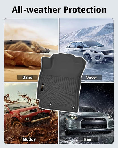 Floor Mats & Cargo Liner Custom Fit for Kia Forte 2019-2024 Sedan, S | EX | FE | LX | LXS | GT | GT-Line All Weather TPE Rubber Floor Liners Full Set Automotive Mat for Kia Forte Accessories