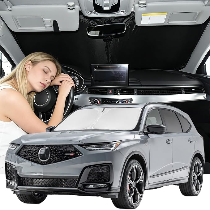 Windshield Sunshade for Acura ADX 2025 2026 Sun Shade Car Windshield Accessories Upgrade 4 Layers Blocks UV Rays Custom Fit ADX Car Window Shade Front Windshield Keep Cool Foldable