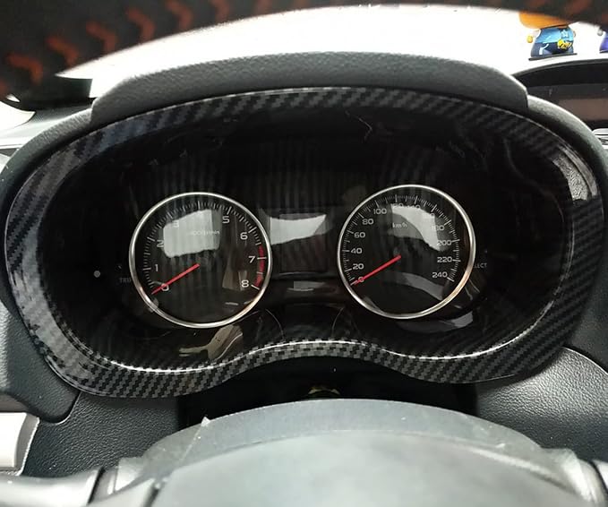 HIGH FLYING for Subaru WRX STI 2015-2021, Forester 2014-2018, XV Crosstrek 2013-2017 Car Interior Accessories Center Consoles Display Frame Cover Trim ABS Carbon Fiber Grain 1pc
