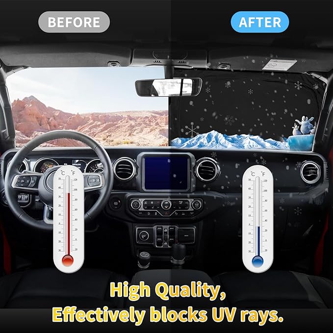 for Toyota Tacoma 2016-2023 2024 2025 2026 Sun Shade Sunshade Windshield Cover - 4 Layers Front Window Shade Custom Fit Tacoma 2Dr 4Dr Pickup Sun Visor 240T Shade Blocks UV Rays Car Accessories