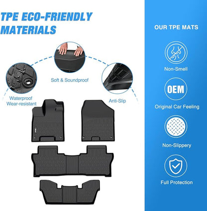 Nilight TPE Floor Mats for Honda Pilot 7 Passenger 2016 2017 2018 2019 2020 2021 2022,All Weather Custom Fit Heavy Duty Floor Liners