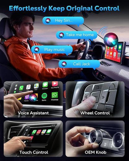 MoKo Wireless CarPlay Adapter for iPhone 2025, Only for iPhone iOS 10+ and Cars with Built-in Car Play, Converts Wired Car Play to Wireless Dongle,Plug and Play Fast Response Bluetooth CarPlay Adaptor