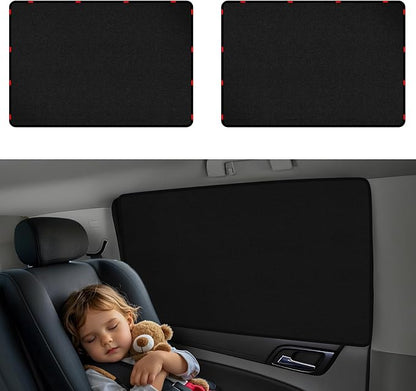 ZATOOTO Car Window Covers for Rear Privacy Car Shade for Baby Back Window Sunshade of Soft Suede UV Protection & Light Blocking Baby Sun Shades for Camping Eating and Rest, 16.69×31.5in