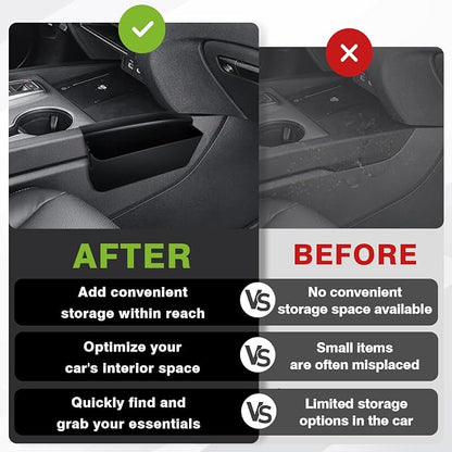 Muslogy for 2017-2024 2025 2026 Ridgeline Center Console Shifter Storage Box ABS Material Console Side Organizer with Stronger Tape Compatible with Honda Ridgeline 2017-2026 (Only Passenger Side)