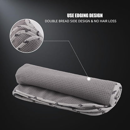 SPTA Microfiber Drying Towel, 2 PCs Car Wash Drying Towel, Waffle-Weave Highly Absorbent, Scratch Free,Big Cleaning Cloth Towel for Auto Detailing, 380GSM, 25.2 x 34.3 inch, Grey-MT033