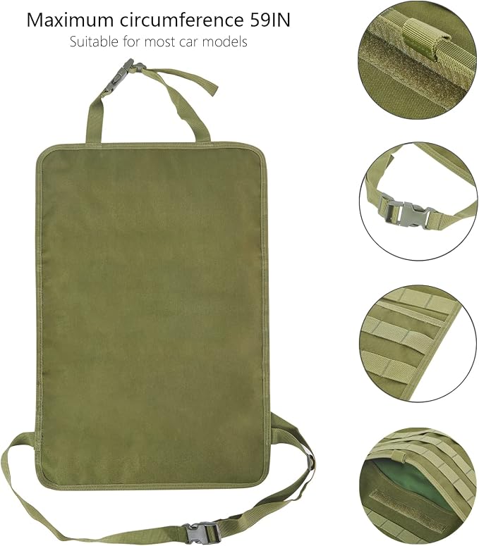 BXBXHD 6 Pack Tactical Truck Organizer Back Seat Storage Car Seat Storage Bag Molle Panels for vehicles, Car and SUV with Lots of Handy Compartments (Army green)