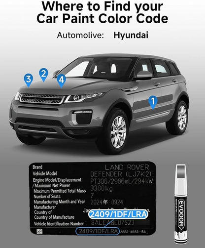 Eiger Grey (2409/1DF/LRA) Touch Up Paint Compatible with Land Rover Exact Match 2 in 1 Touch up Paint for Chips and Nicks Repair with 2pcs Disposable Micro Applicators