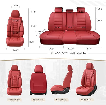 Coverado Car Seat Covers, Front Covers for Cars, Car Seat Cover Front Seats, Automotive Seat Cover, Waterproof, Leather Car Seat Cushion, Universal Interior Covers Seat Protectors for Most Cars